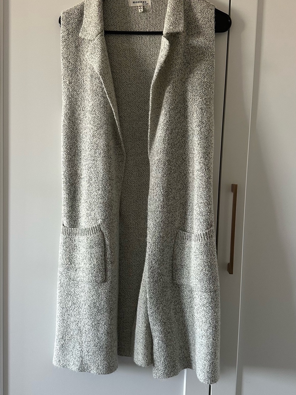 Monteau Gray Marled Knit Sweater Top